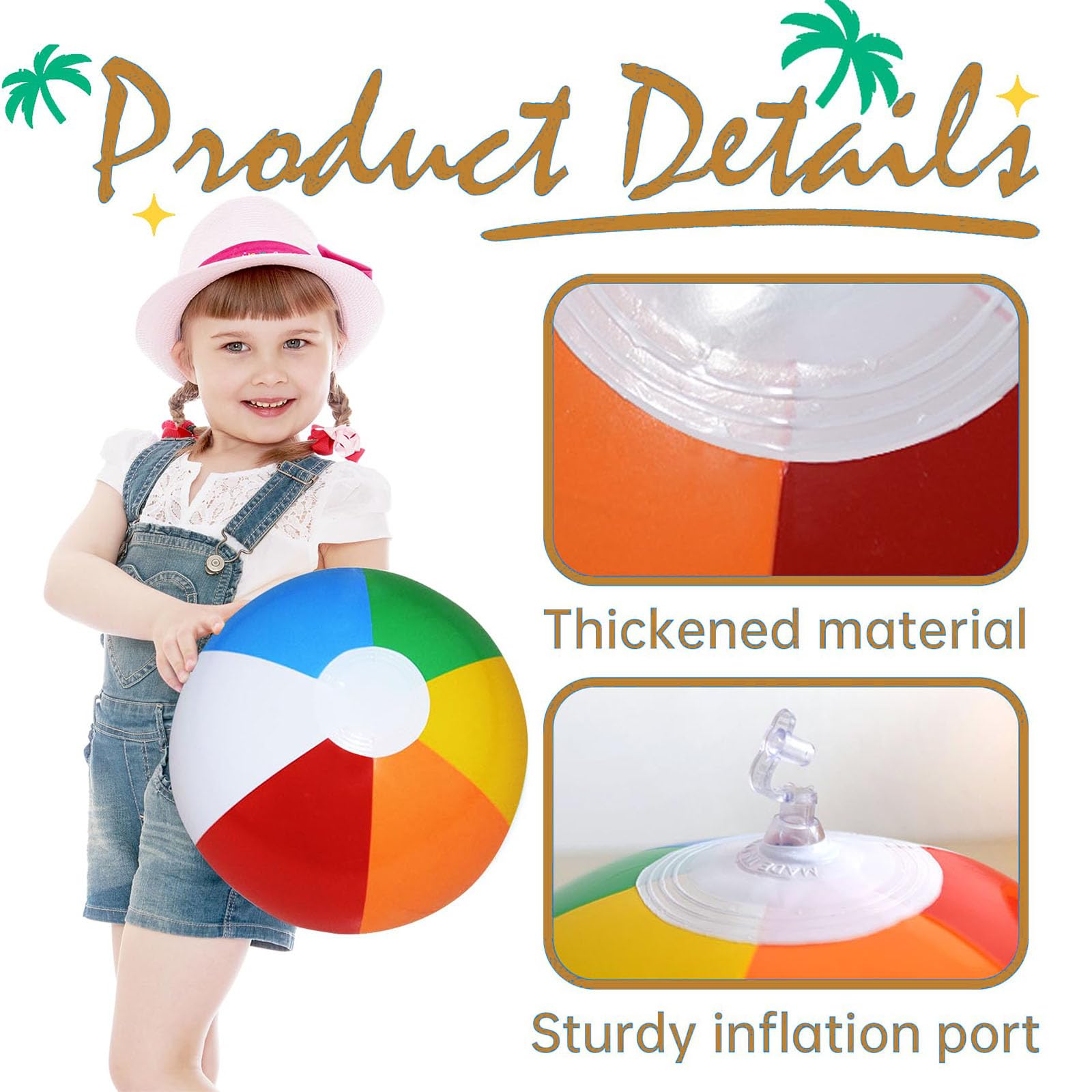 AOOTUERL 2 PCS Inflatable Panel Beach Ball, Beach Ball Football Small Blow Up Beach Balls Water Game,for Holiday Swimming Pool Party Beach, Kids and Adults Summer Pool Party Toys - Image 3