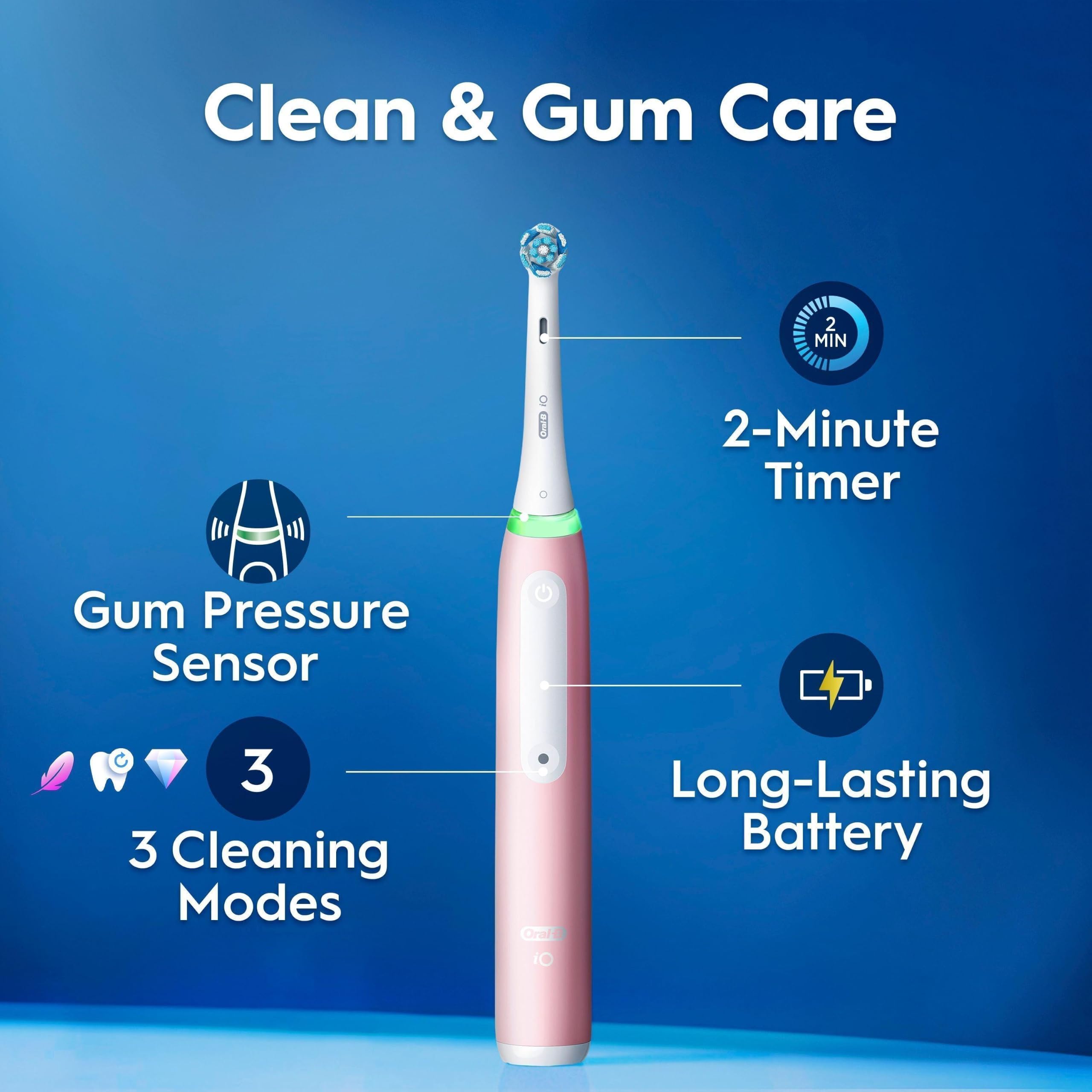 Spazzolino elettrico Oral-B iO3 | Rosa | 1 Spazzolino da viaggio