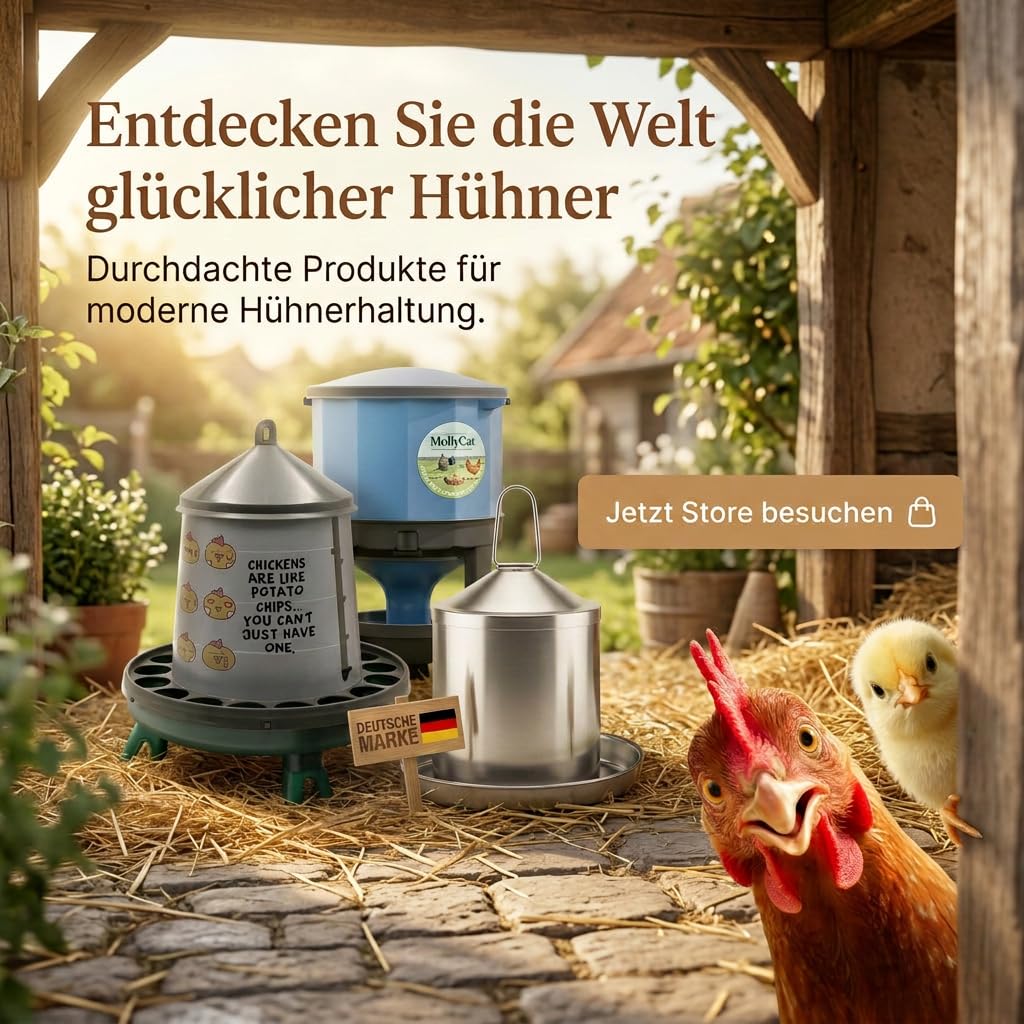 Bebedero para pollo de 25 l, sin BPA y resistente a los rayos UV, con nivel de agua ajustable | Bebedero para aves de corral, gallinas, gran orificio de llenado, fácil de llenar, fabricado en la UE