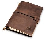 WANDERINGS Pocket Travelers Notebook – Refillable Genuine Leather...