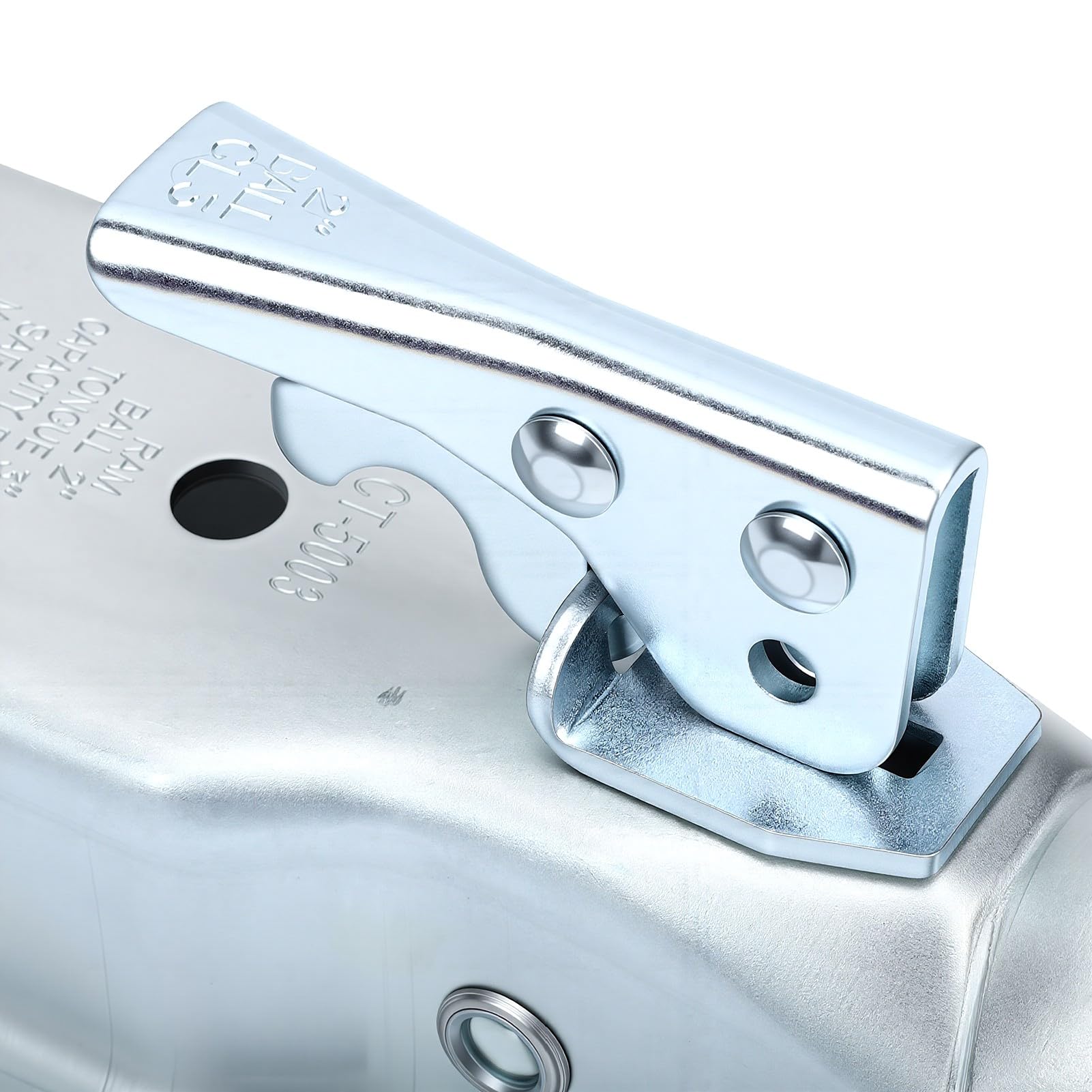 Akozon Acoplador de Lengüeta de Remolque Recto, Conector de Enganche de Capacidad de 5000 LB con Pasador de Bloqueo para Bola de 2 Pulgadas y Canal de 3 Pulgadas, Se Adapta a Remolques