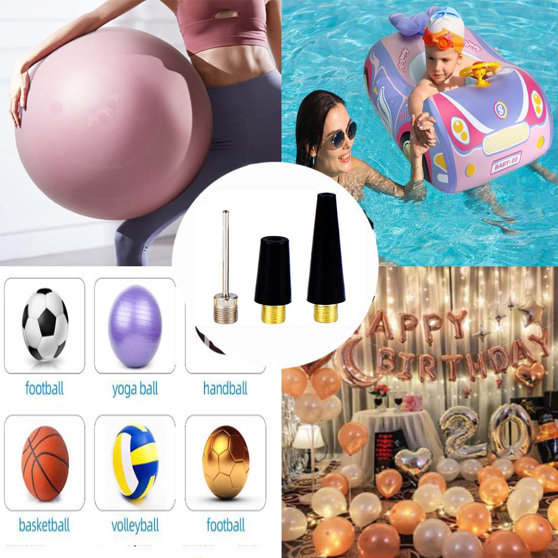 30+2 agujas de inflado de bomba de bola, agujas de bomba de inflado de aire para baloncesto, pelota de fútbol, voleibol, fútbol y todos los demás pelotas deportivas 6