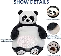 Vista 2 de Animales de peluche con peso de panda, 17 pulgadas, 3.5 libras, peluche de panda con peso grande, almohada de juguete de peluche con peso grande
