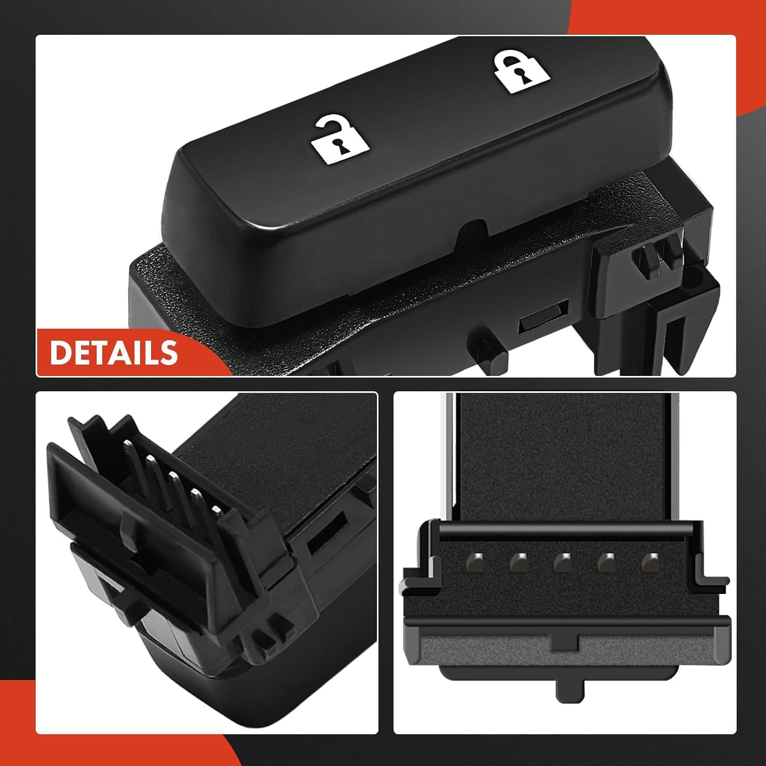 A-Premium Front Left Driver Side Power Door Lock Switch Compatible with Chevrolet Silverado 1500 2500HD 3500HD & GMC Sierra 1500 2500HD 3500HD, Replace 15804093