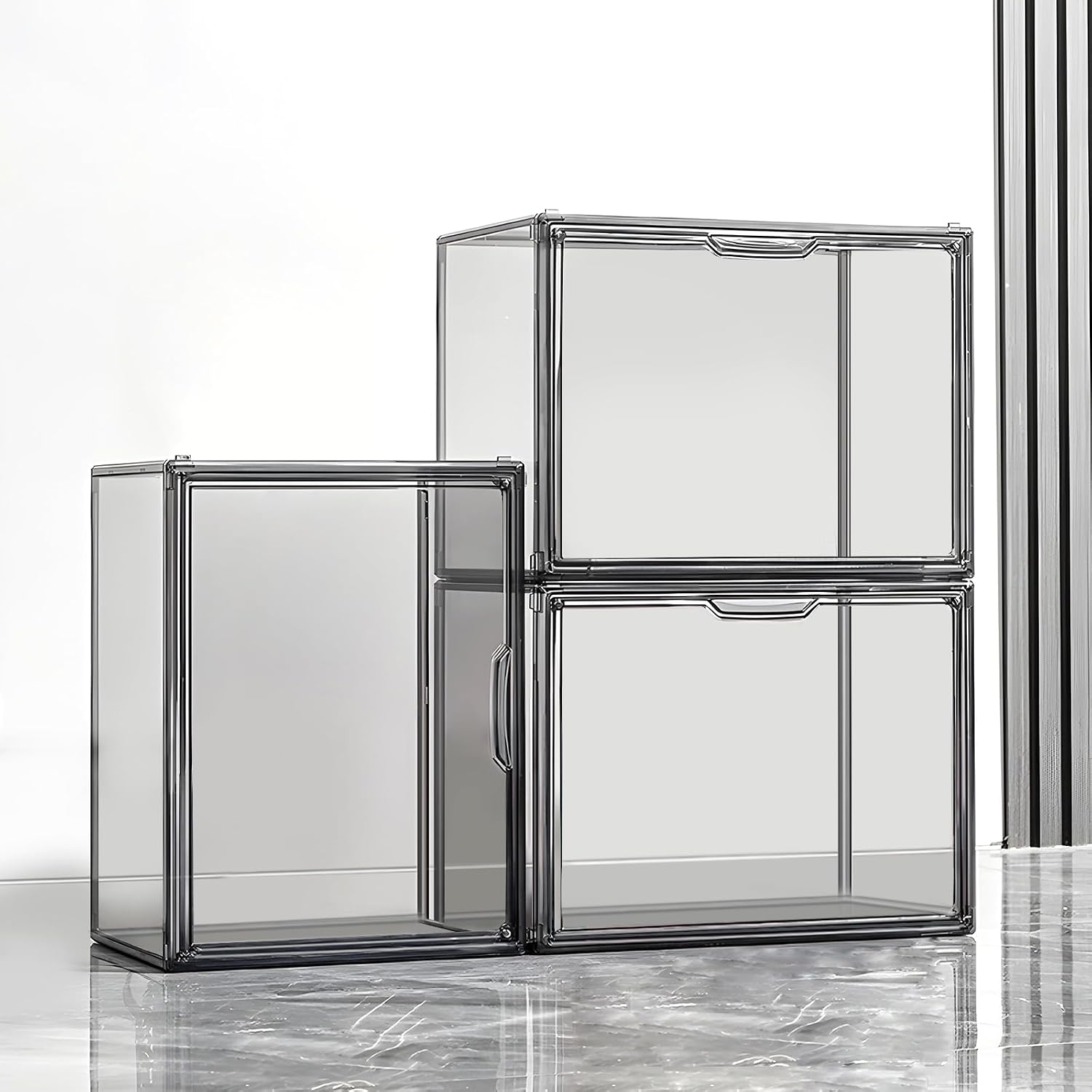 Amazon.com - GUDEMAY Clear Stackable Plastic Storage Bins with Magnetic ...