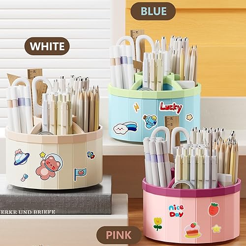 Miniatura 2 de Large Capacity Pencil Holder Multifunctional Pen Holder 360 Degree Rotating Organizers For Drawing Pencil Marker Desk Organizers