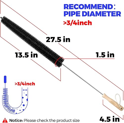 Miniatura 4 de Holikme Kit limpiador de ventilación para secadora - Suministros de limpieza para el hogar, cepillo de pelusa para secadora, cepillo de bobina largo