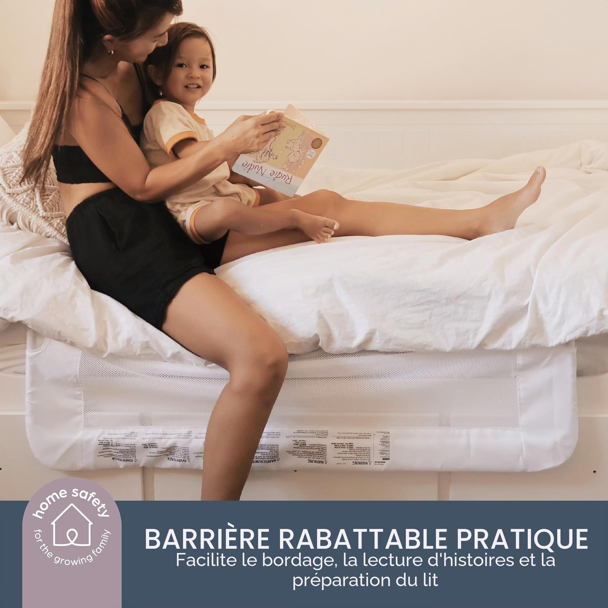Barriere de lit Dreambaby Maggie - Lits encastrés et aux Lits Plats- Mesurant 110 cm de Large et 50 cm de Haut