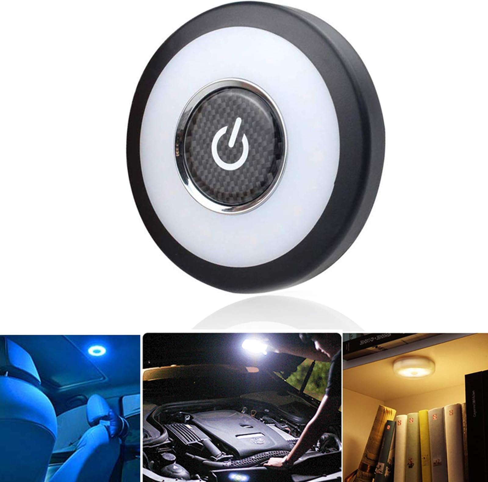 X SIM FITNESSX Universal USB Rechargeable LED Light Car Interior Led Trunk Cargo Area Light Wall Light Magnet for Vehicle RV Camping Bedroom Cabinet (WarmWhite/Blue/WarmLight)