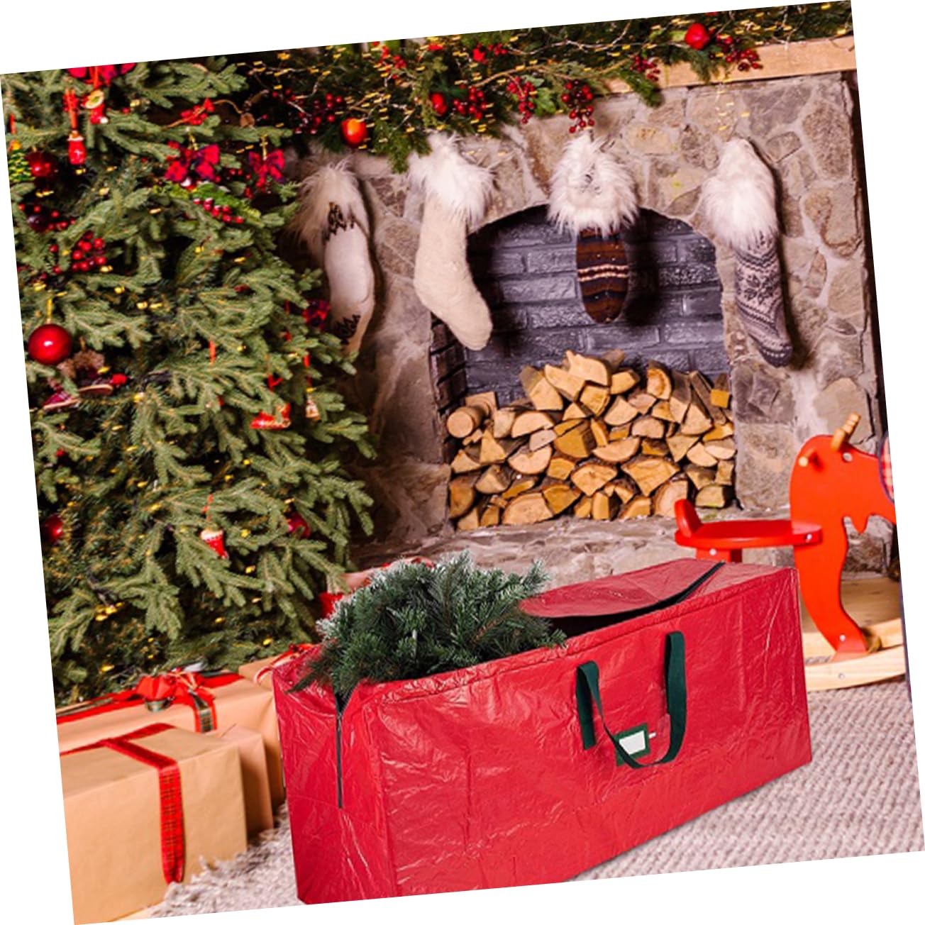 MAGICLULU Aufbewahrungstasche für Weihnachtsbäume Wasserdichter Beutel mit Reißverschluss Leicht und Tragbar für Außenbereich Aufbewahrung von Partygeschenken