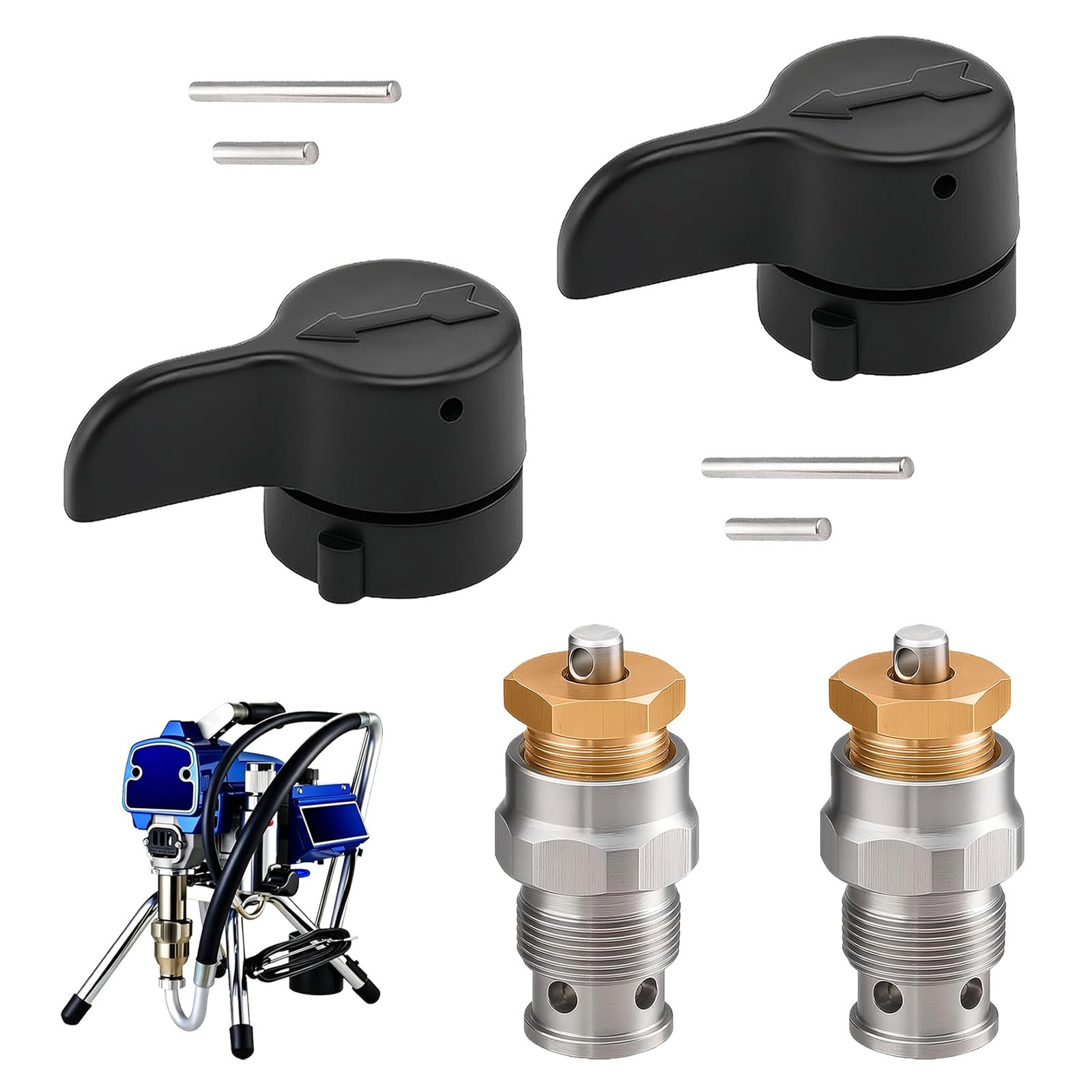 235014 Prime Spray Valve and Drain Valve Compatible with Graco 210 230 390 395 490 495 595 3400 Airless Paint Sprayer, Aftermarket Replacement Kit (2 pcs)