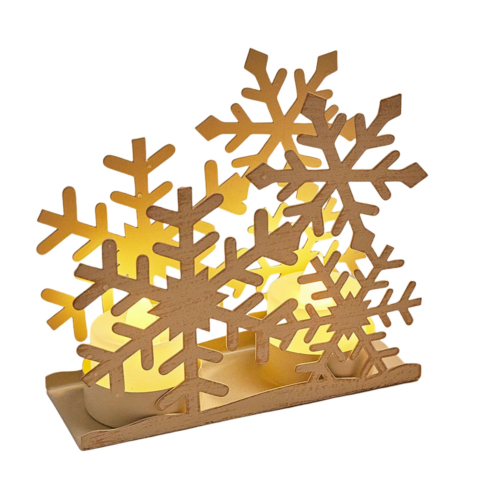 Yhplxyuus 2Pcs Christmas Holders Vintage Hollowed Snowflake Candlestick Table Centerpieces Tealight Stand Decors Christmas Centerpieces Decoration