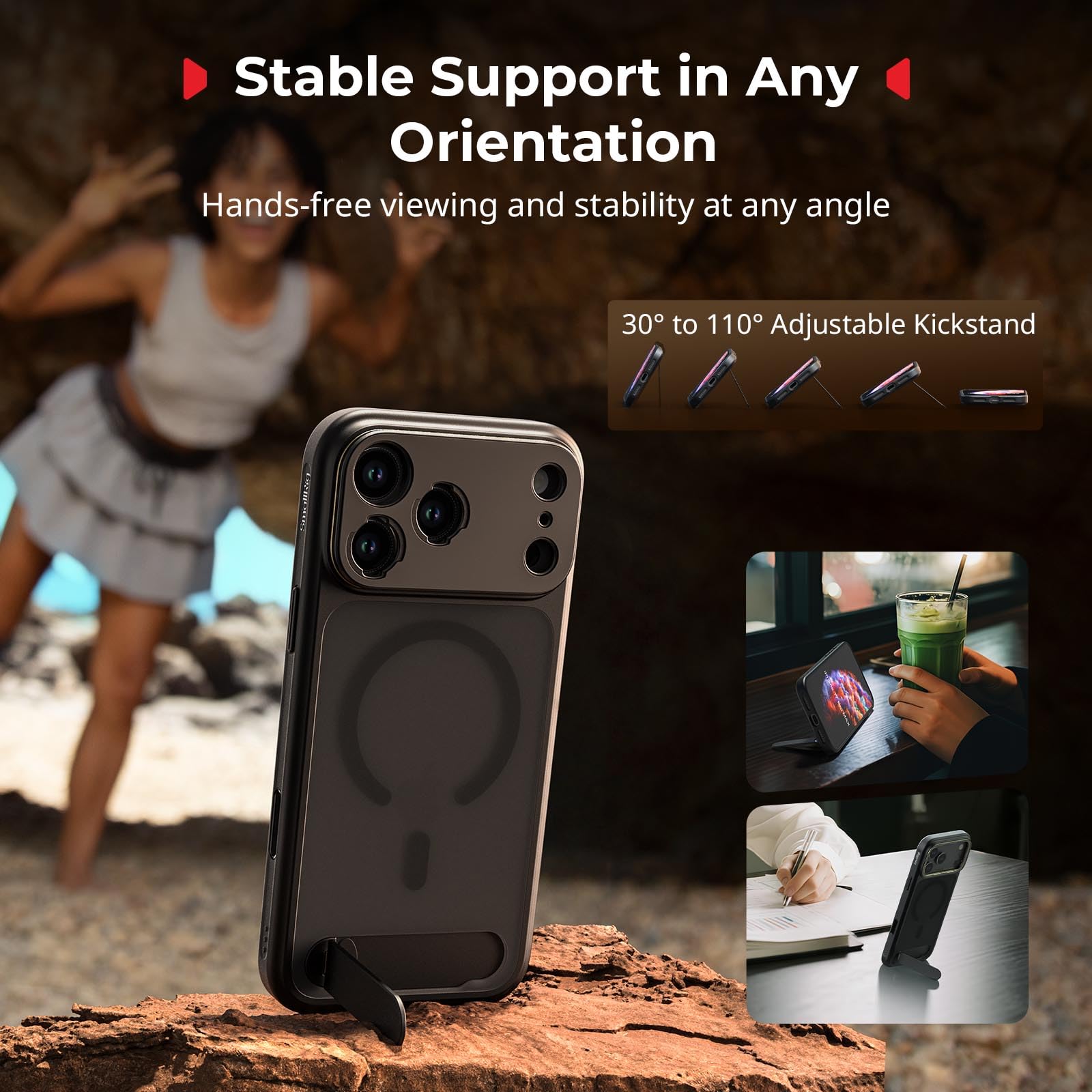 SMALLRIG Mobile Video Cage per iPhone 17 Pro, con custodia per telefono/telaio morbido in TPU/attacco a T e piastra posteriore per obiettivo filettata da 17 mm, rig video per telefono - 5542