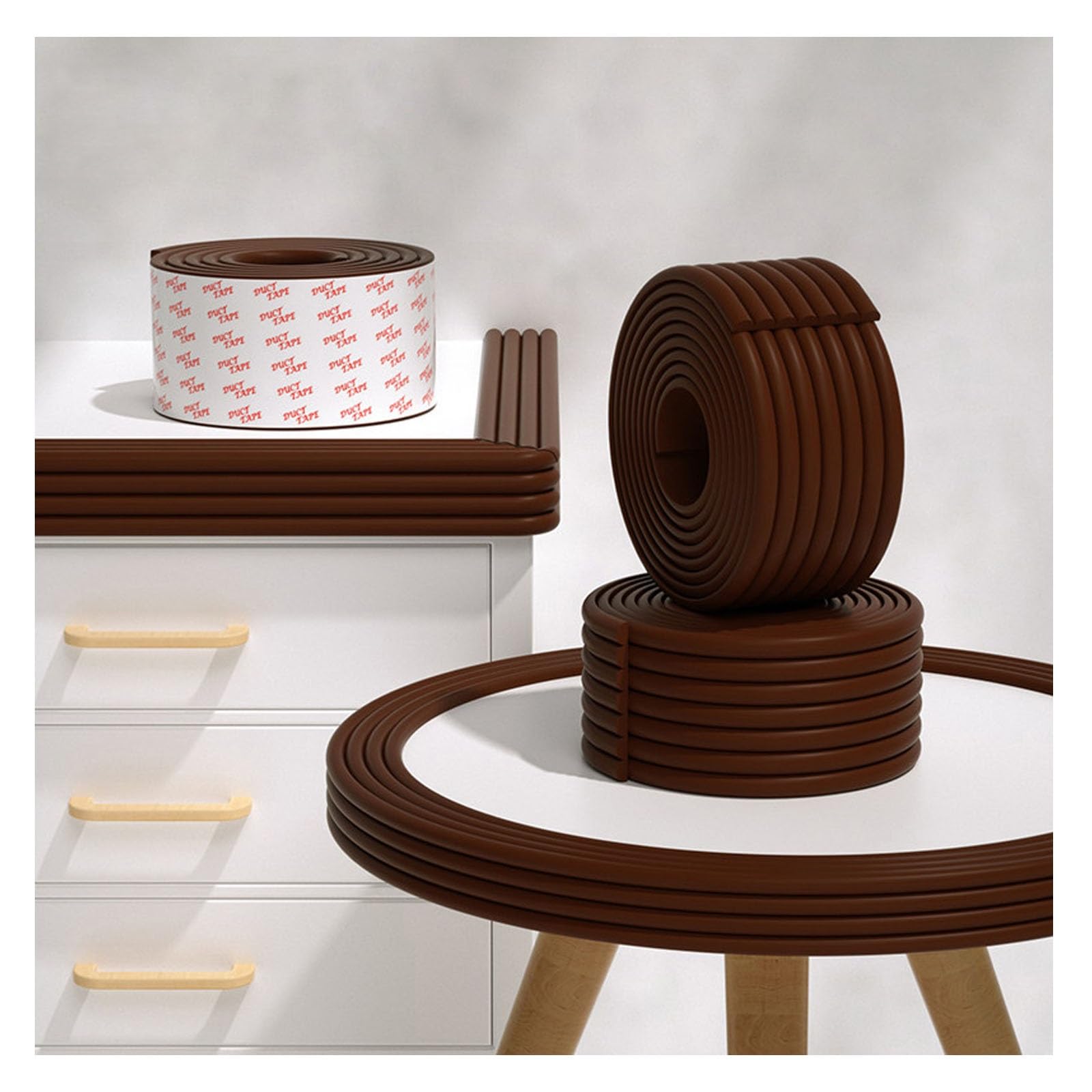 YPIOUREN Edge Guard, Proof Foam Padding, Foam Corner Protectors with Strong Adhesive Tape(Brown,500cm (196.9 in))