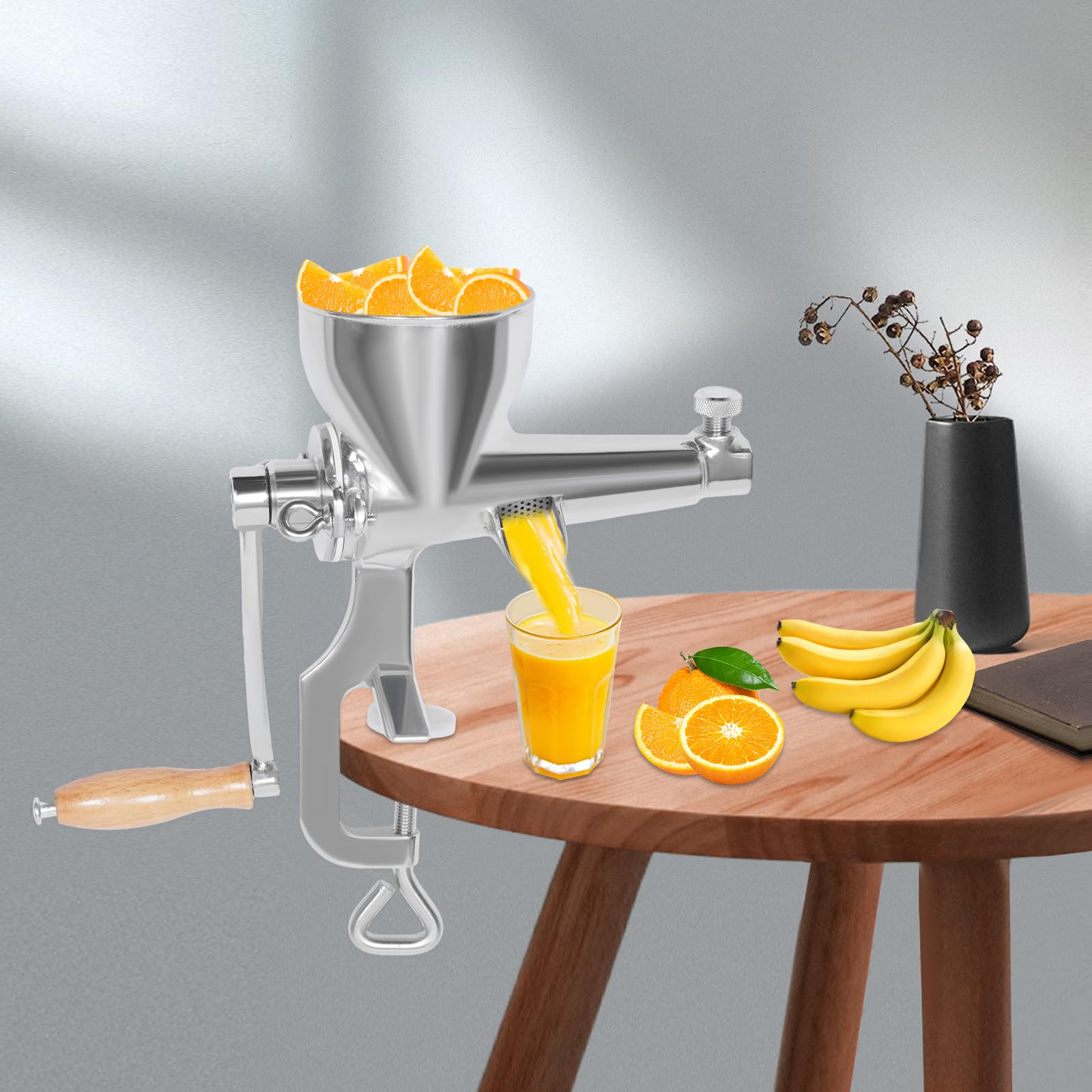 Presse-jus manuel en acier inoxydable pour herbe de blé | Presse-fruits manuel pratique en acier inoxydable pour herbe de blé, légumes et fruits, maison et commerce