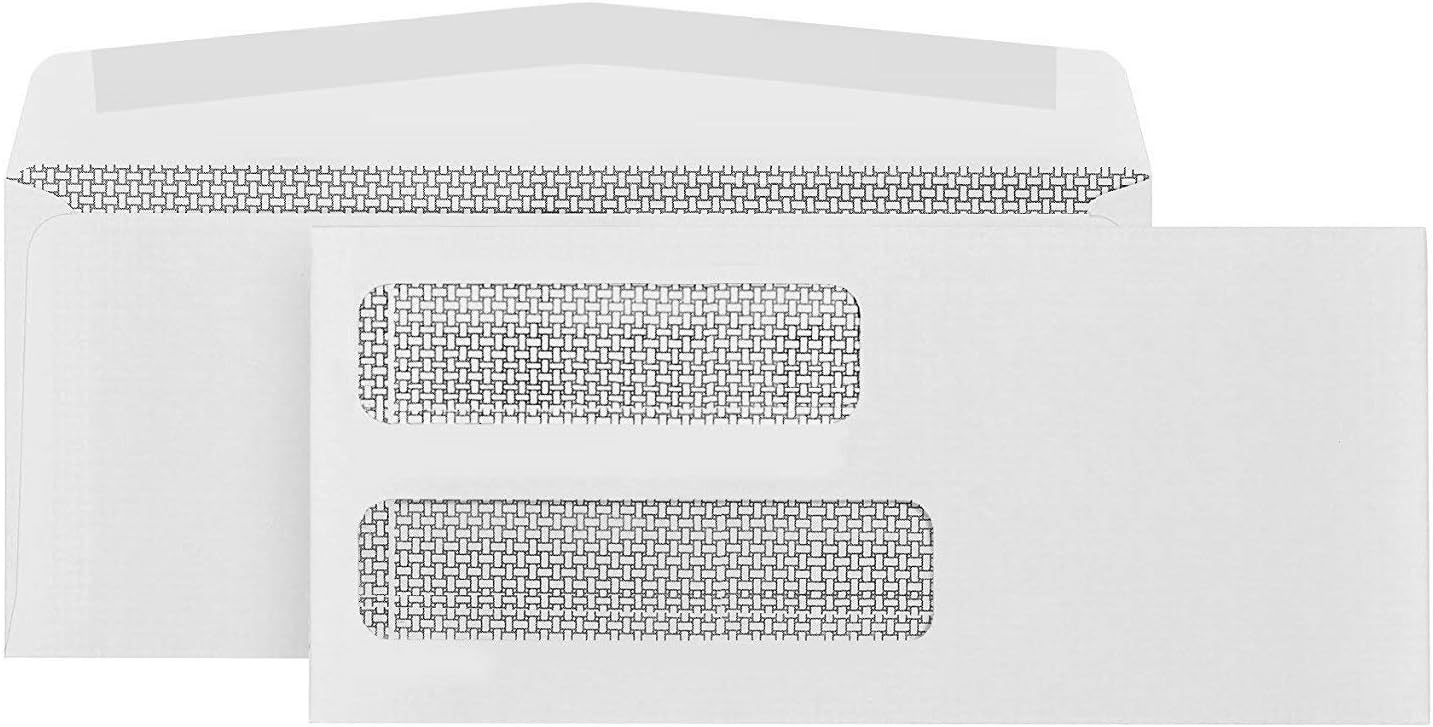 10 Envelope, Double Window, Gummed, Perfect size for normal size letters, Multiple