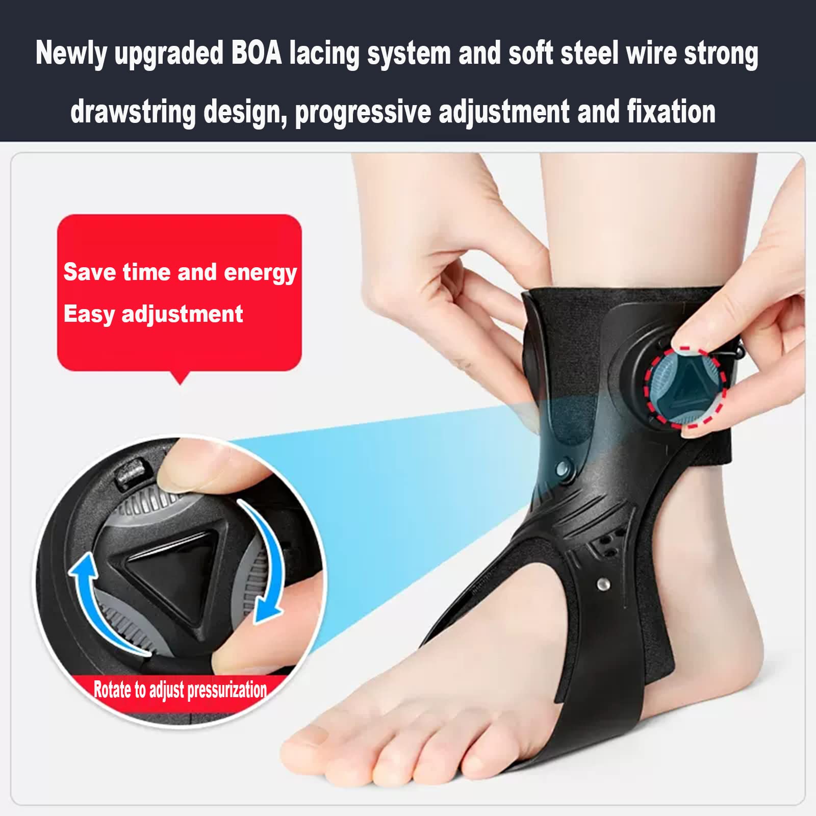 SFKLYU AFO Foot-Up Orthosis Drop Foot Brace Foot Drop Orthosis Tobillera Soporte para Hemiplejia Stroke,A/Left,M