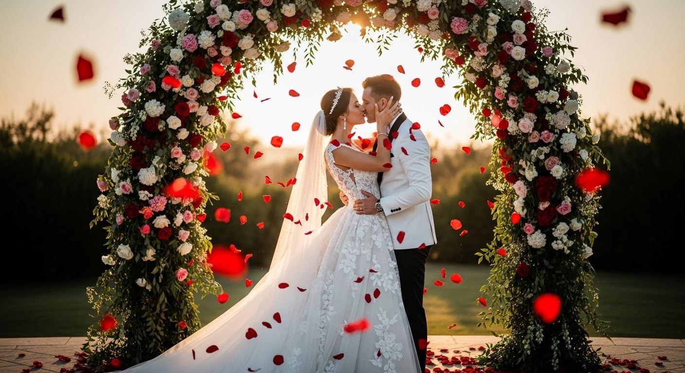 8.11oz Red Real Rose Petals,Natural Petals For Wedding Party Decorations,Dried Flower Confetti,Rose Flower Girl,Table Centerpieces,Bridal Shower,Romantic Night,Proposal Decor