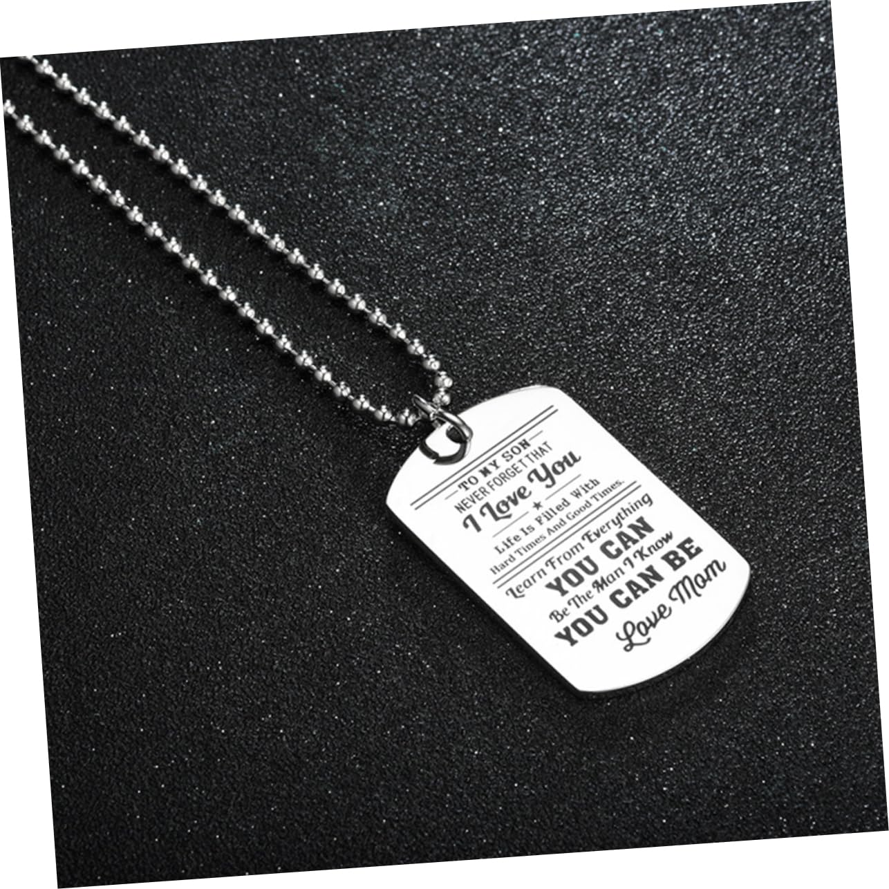 FOMIYES Titanium Steel Family Necklace Key Ring Set 'to My Son i Love You' and Fashionable Idea