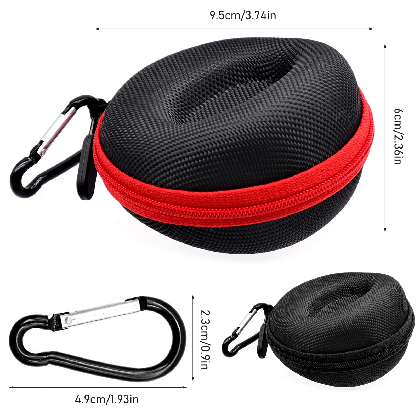 2 Custodie Portatili Per Orologi Con Moschettone - Nero E Rosso, Antigraffio - Foto 4