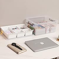 Vista 7 de Citylife Caja de almacenamiento de plástico de 17 QT con bandeja extraíble Organizadores y almacenamiento para manualidades Contenedor