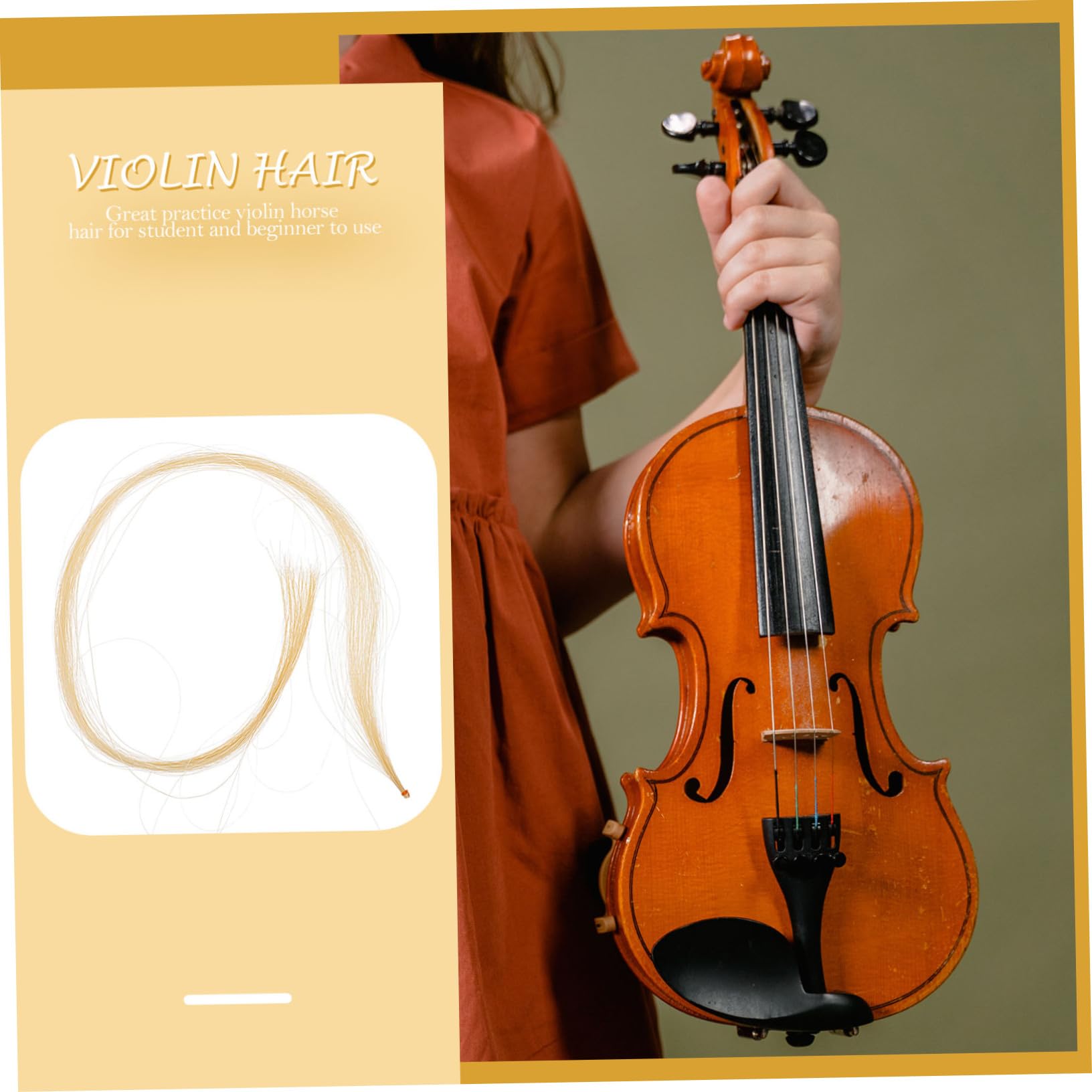 YARNOW Professional Horse Tail Hair for Violin Bow Repair Premium Bow Hair Replacement for Violin for Musicians Portable Easy to Use