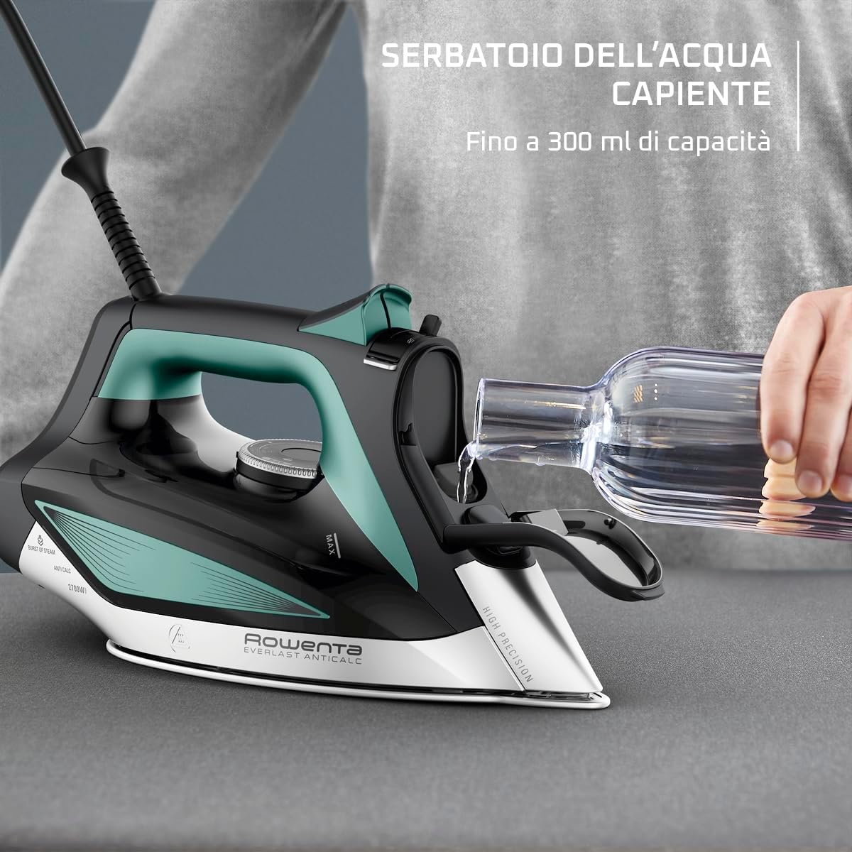 Filling the water tank of the Rowenta Everlast Anticalc Steam Iron