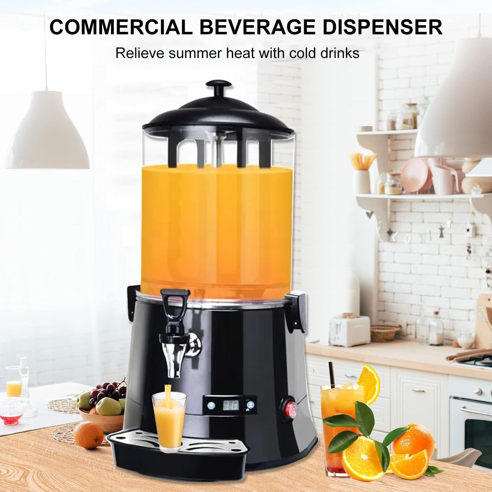 Distributeur De Chocolat Chaud 10 L, Grande Machine à Fondre Le Chocolat, Machine à Chocolat Chaud Commerciale 400 W, Distributeur De Boissons éLectriques, Avec Affichage NuméRique Led,110V