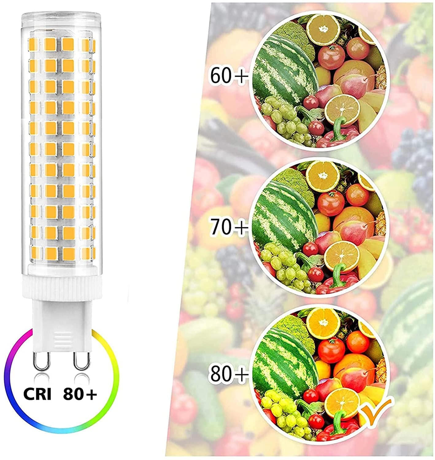 G9 Bombillas LED Regulable, 15W (equivalente a halógeno de 120W) 1500LM 136LED Beads AC 220V Bombilla de maíz LED para lámpara de araña Iluminación del hogar, Haz de 360 grados,Warm white,6 Pack