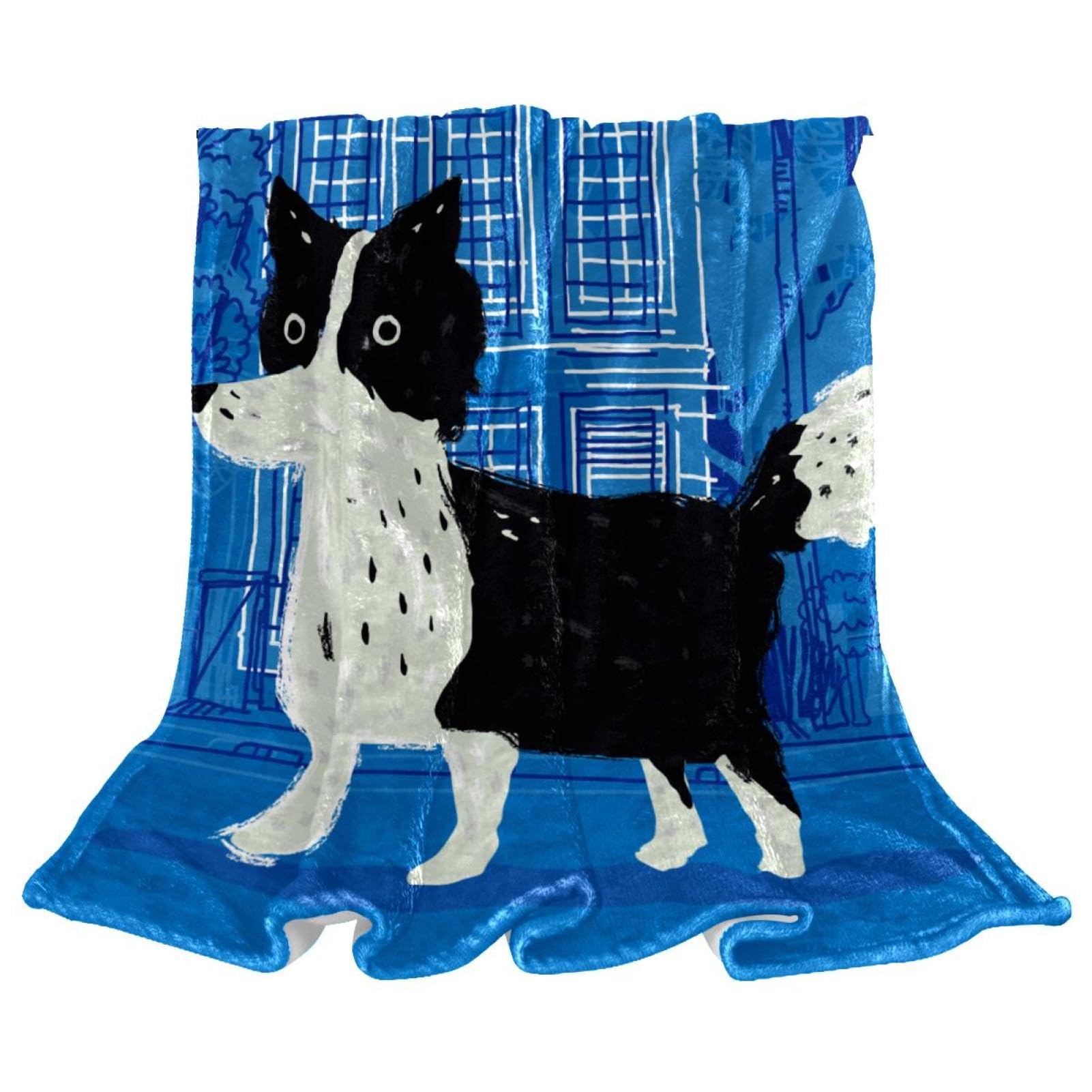 Couverture Polaire Chien Mignon Couverture Microfibre Chaude Et Douce Jeté De Canapé Couverture 150×200cm