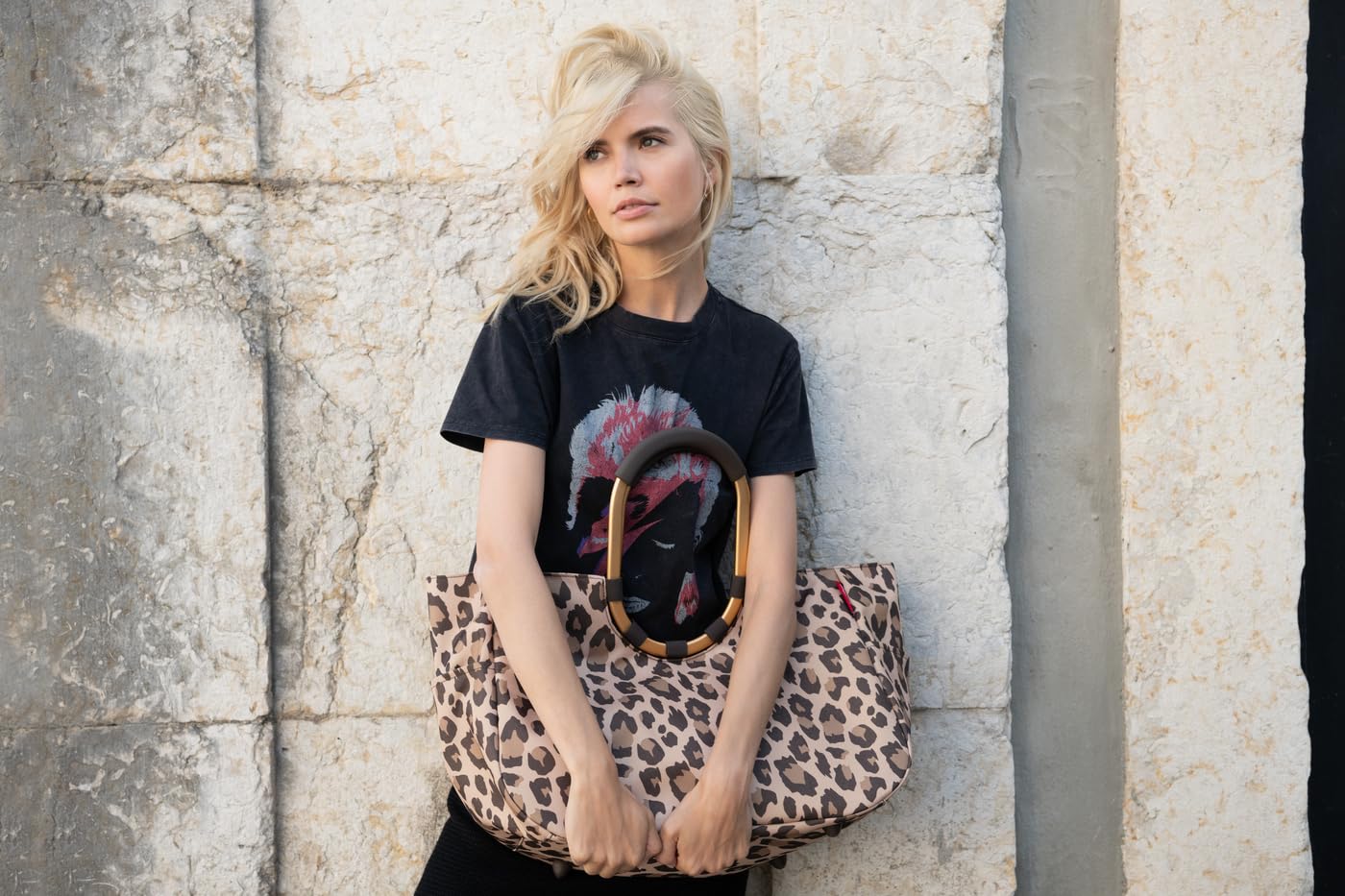reisenthel loopshopper L frame leo macchiato – Stabile Tasche mit praktischen Fächern aus recycelten PET-Flaschen – Charmantes und wasserabweisendes Design gold