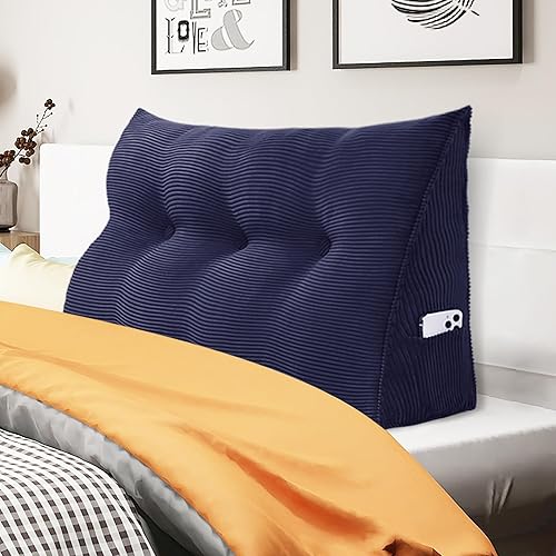 Miniatura 84 de Almohada de cuña para sentarse en la cama, almohada de lectura para adultos, soporte para respaldo, almohada de cabecero, sofá cama, cojín