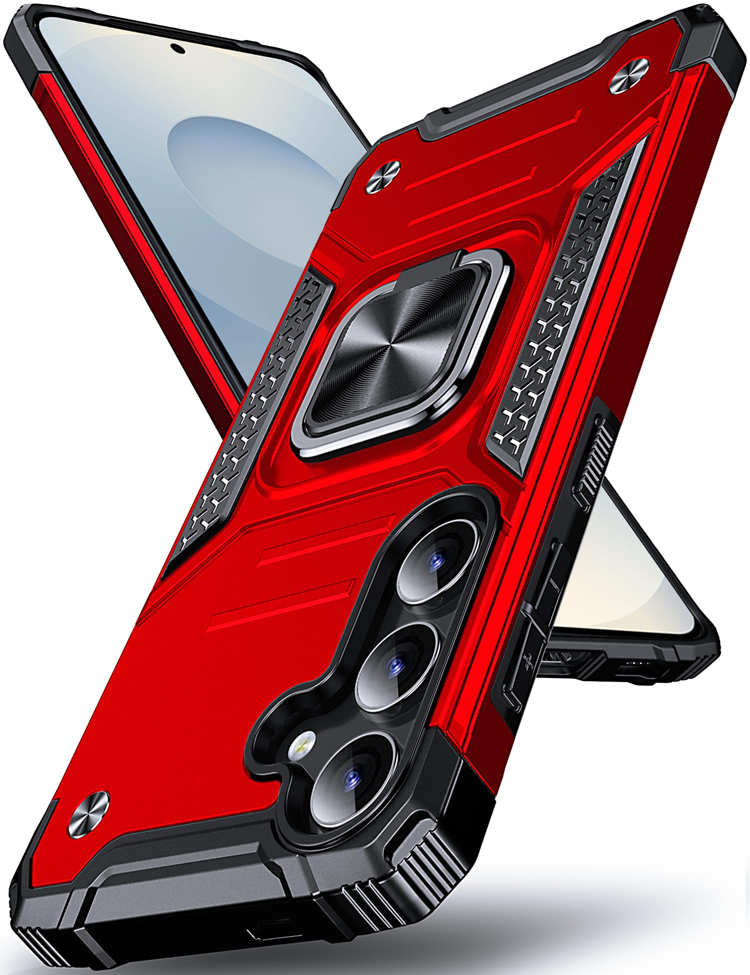 DASFOND Galaxy S25 Case, Military Grade Shockproof Protective Phone Case Cover with Enhanced Metal Ring Kickstand [Support Magnet Mount] Compatible