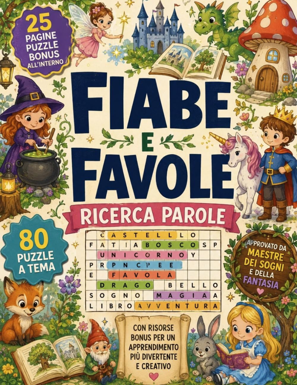 Il Regno delle Fiabe e delle Favole — Parole Intrecciate Vol. 138: 80 Crucipuzzle a Tema: Grimm, Andersen, Esopo e i Grandi Classici | Stampa Grande