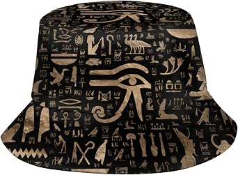 Cute Ancient Egyptian Bucket Hat Egyptian Fisherman Hat Sun Protection Hat for Summer Outdoor Traveling