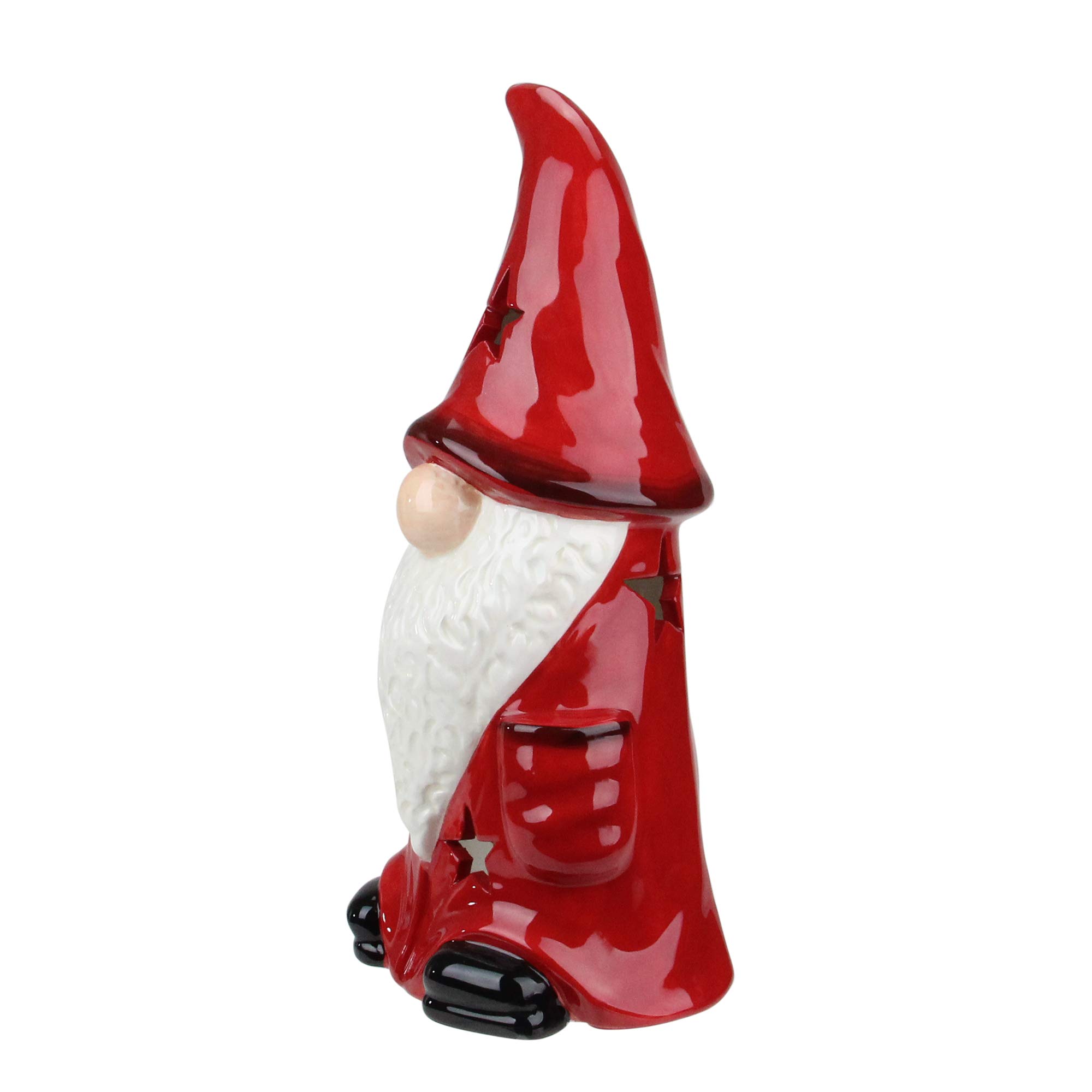 Ceramic Christmas Star Gnome Tealight Candle Holder - 9.75