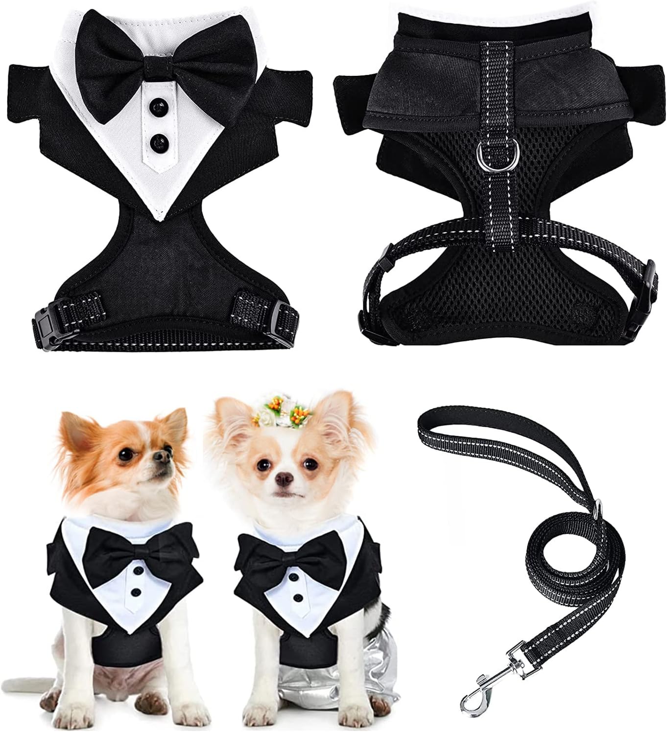 Dog Tuxedo Harness Dog Harness for Medium Dogs with Leash