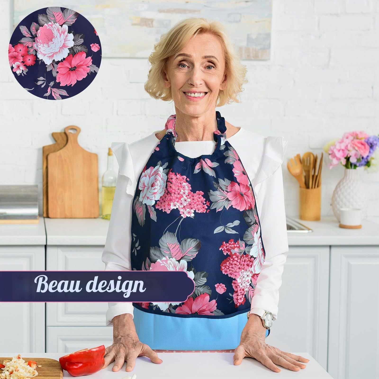 Celley Bavoirs pour adultes (lot de 3), cadeau pour personnes âgées, réutilisables et lavables