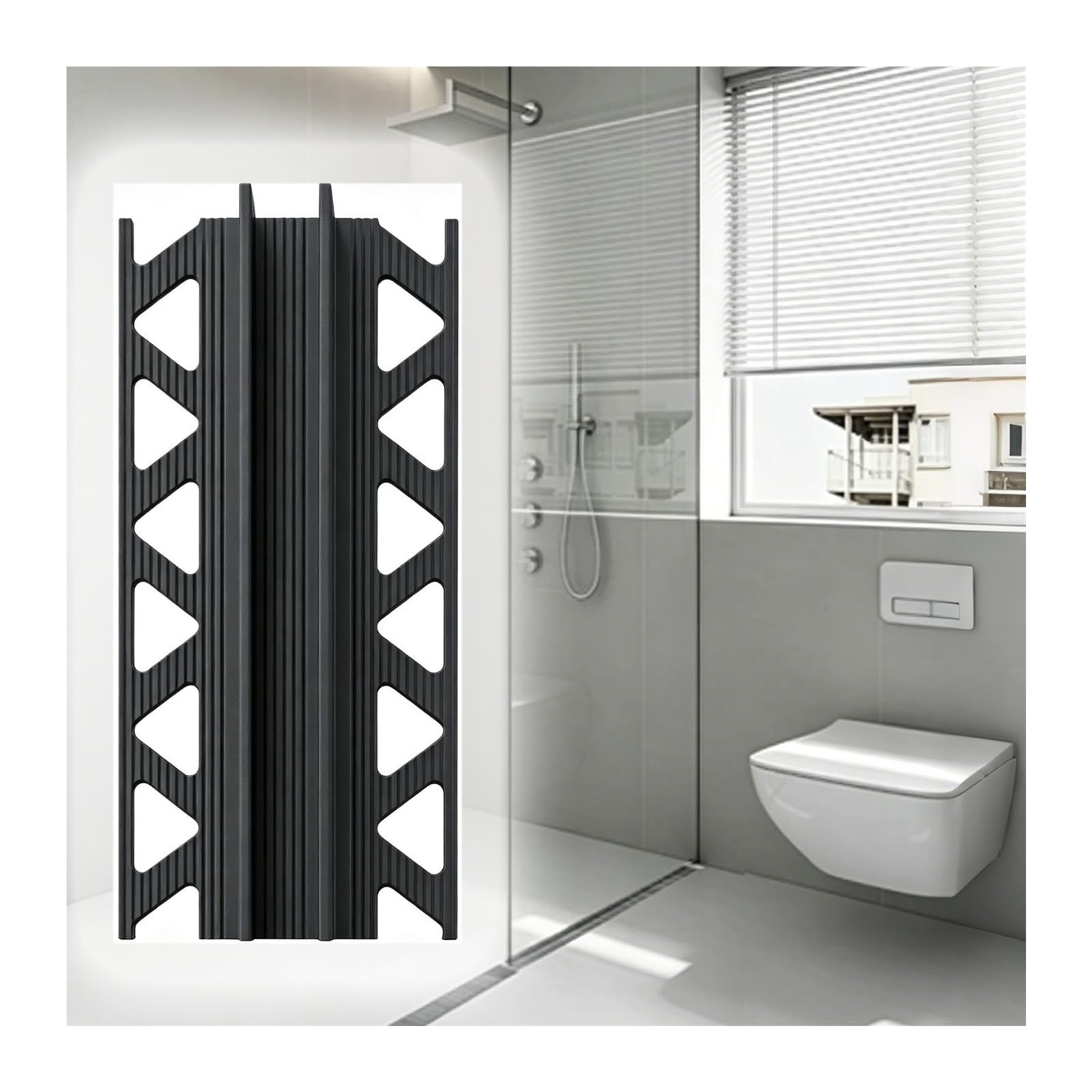 Canal de aluminio para cristal tipo T, resistente a la oxidación | Junta protectora de PVC integrada, apta para cristales de 8, 10 y 12 mm de grosor para oficinas(12mm Black,300cm/118.1")