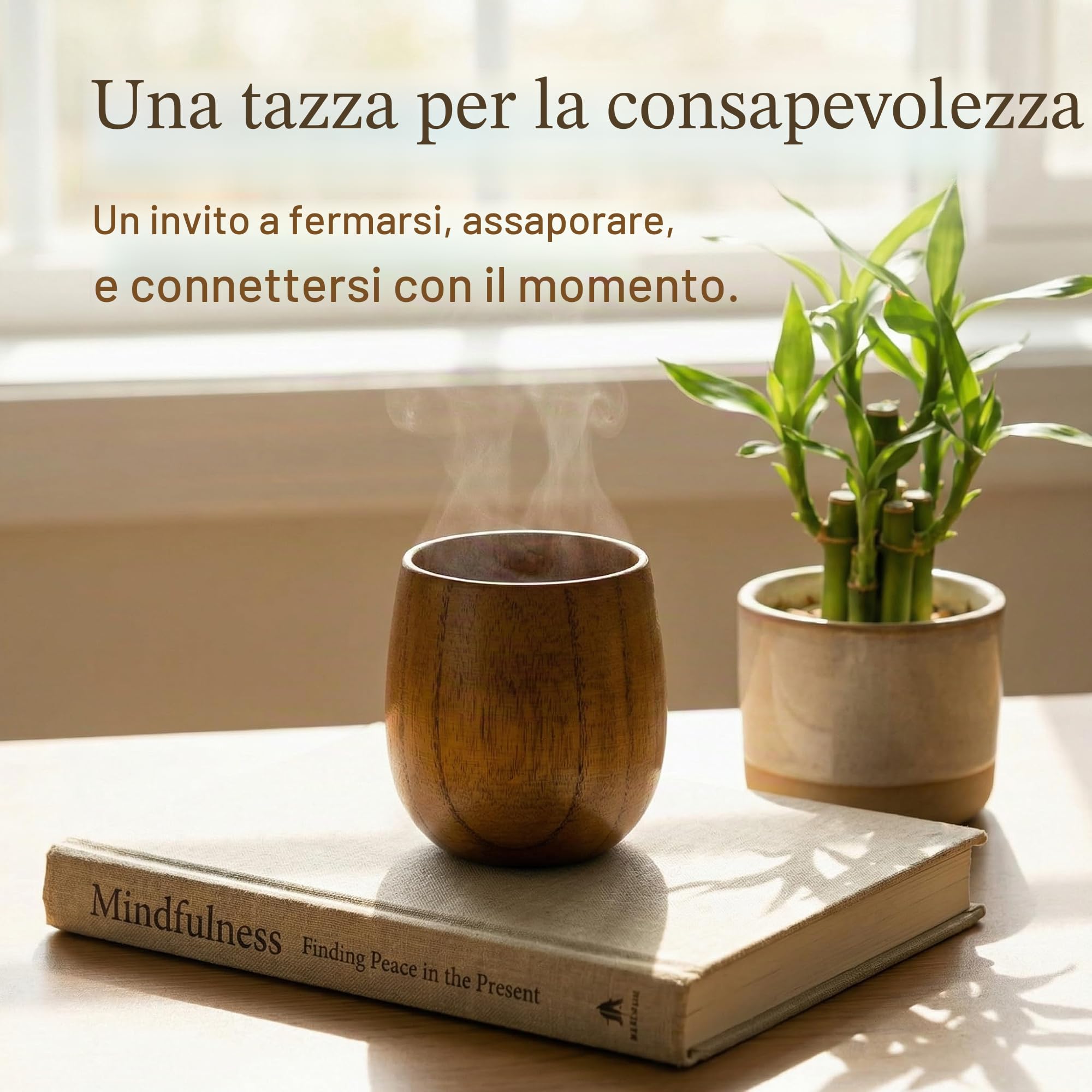 Hiceeden Confezione da 6 tazze da tè in legno, 113,4 g, in stile giapponese, realizzate a mano, in legno naturale, per bere, vino, latte, caffè