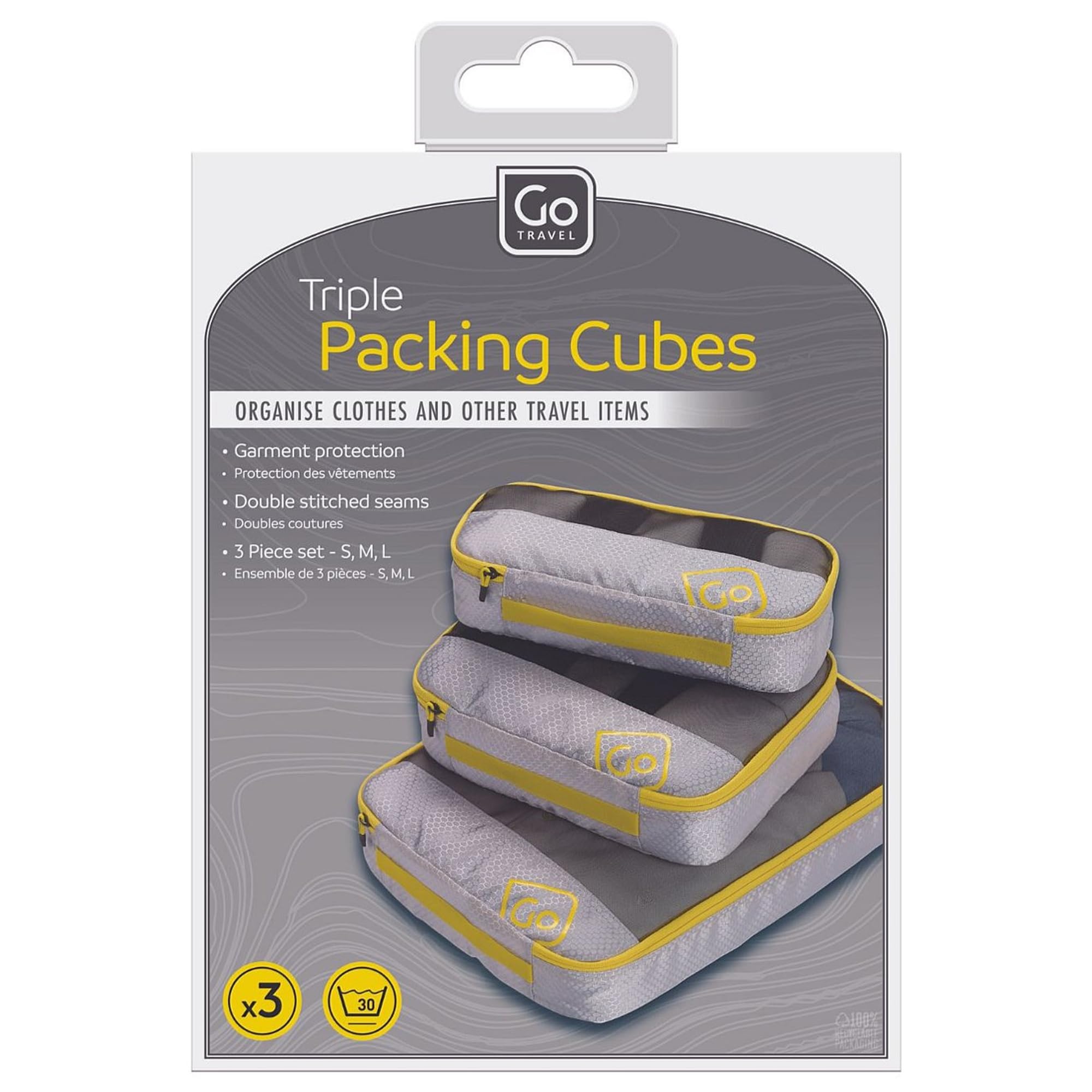 Pochettes de rangement en maille jaune pour trier sa valise facilement