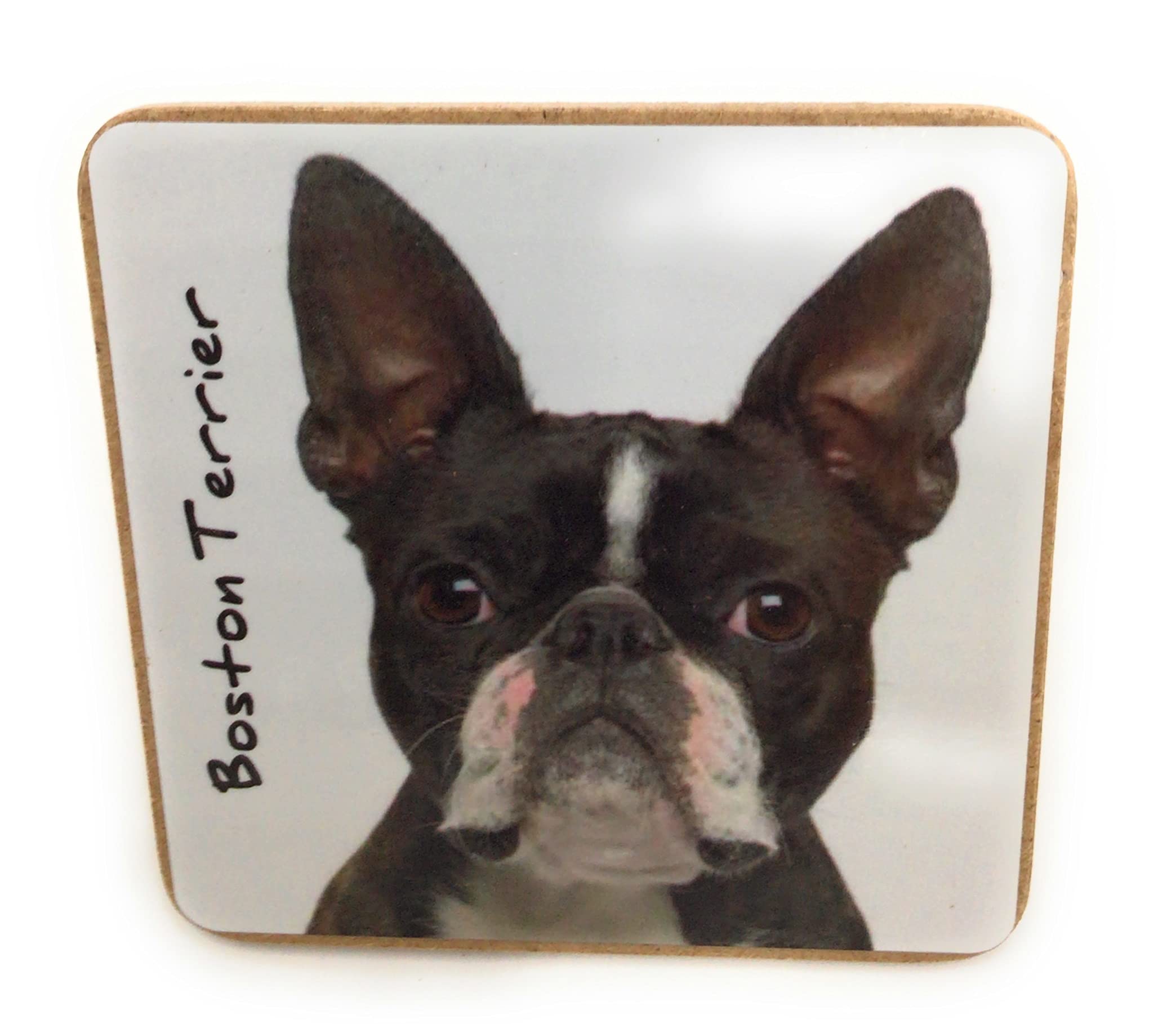 Boston Terrier Dog Pet Coaster For Drinks, Coffee, Tea. 9.5 x 9.5 cm. Birthday Present, Christmas Stocking Filler, Dog Dad/Mum Gift, Dog Lovers.