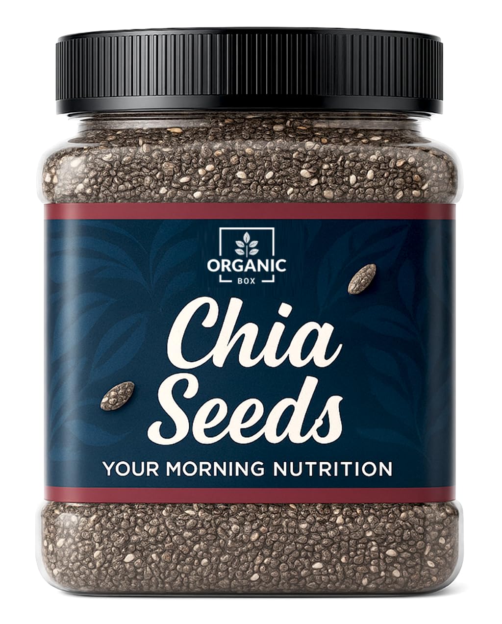 Organic Box Chia Seeds - 1 kg (Jar) - Healthy food and seed for eating diet snacks for weight loss and omega 3