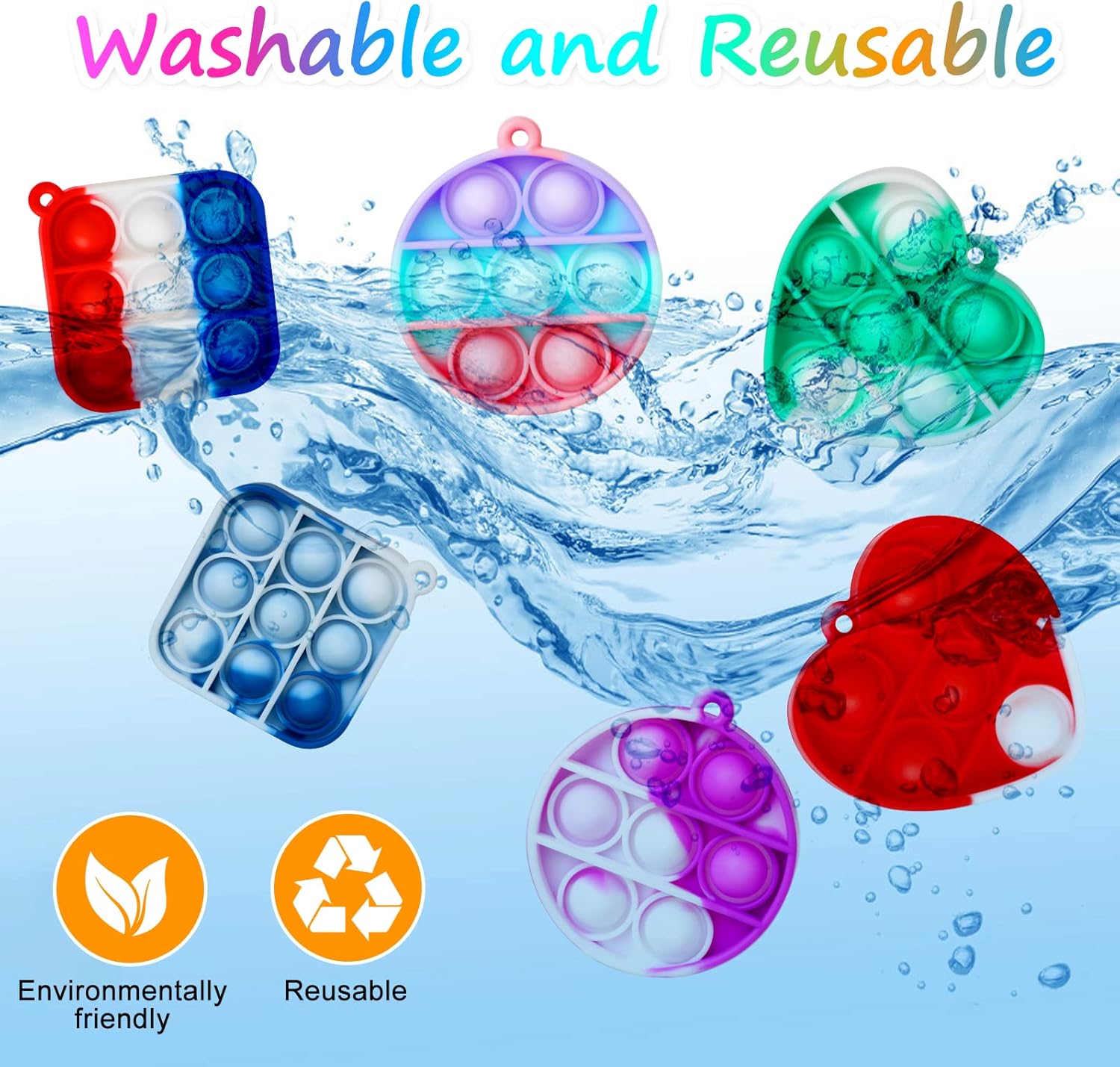 Mini Pop Fidget Keychain Toy, Simple Popper Fidget Toy, Party Favors, Kids Easter Basket Stuffers Egg Fillers Toy,Goodie Bag Stuffers for Kids,Toddlers,Boys,Girls, Classroom Prize : Grocery & Gourmet Food