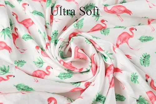 Miniatura 5 de Tontukatu Juego de funda para cambiador, paquete de 3 unidades, tejido de punto ultra suave para bebés, niños y niñas, flamenco elefante y león