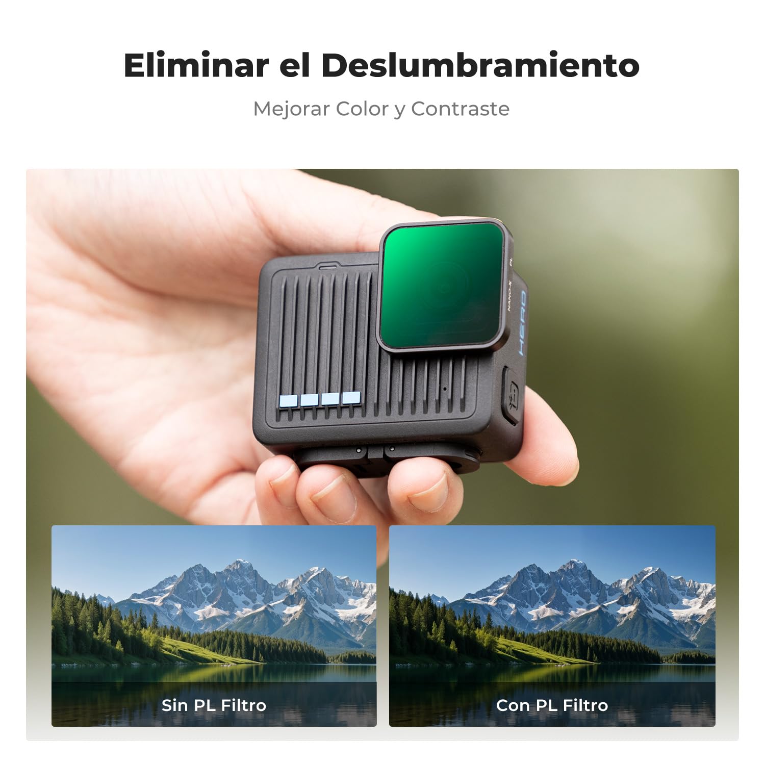 K&F CONCEPT ND CPL Filtros Compatible con GoPro Hero 4K, Filtro ND4, ND8, Filtro ND16, Polarizador Circular Filtro CPL con 28 Capas Nano Revestimiento Compatible con GoPro Hero 4K