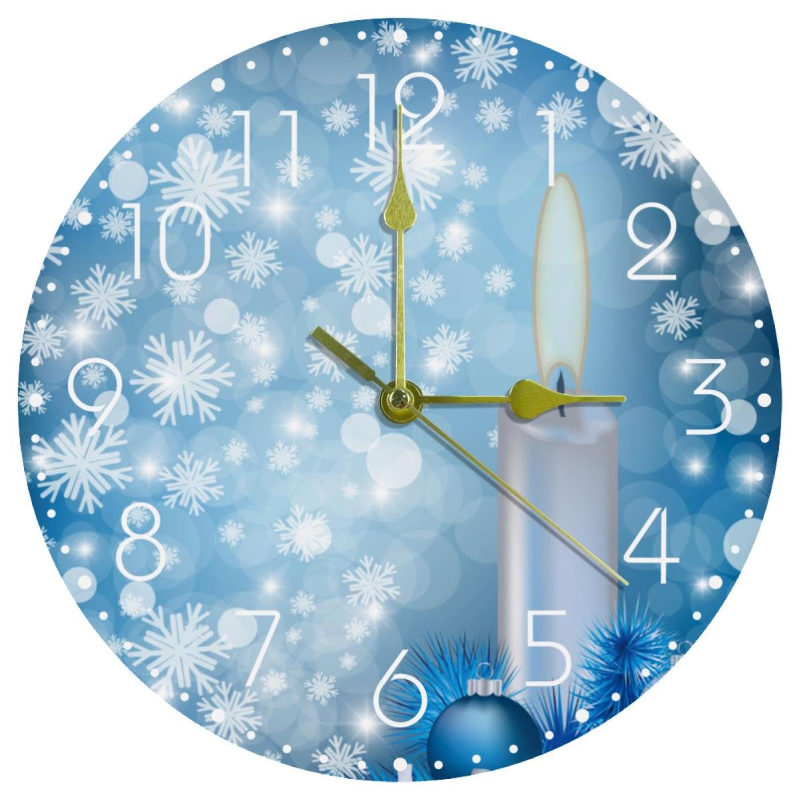 Horloge murale cadran rond en acrylique pour un salon paisible