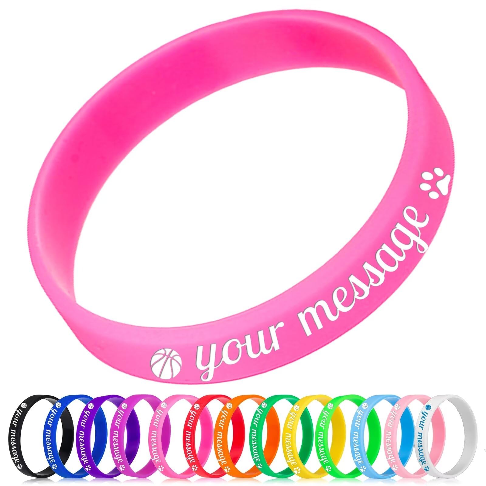 Aokizkdzsw Custom Silicone Wristbands - Personalized Customizable Rubber Bracelets - Customized for text/LOGO, Motivation, Events, Gifts, Support, Awareness