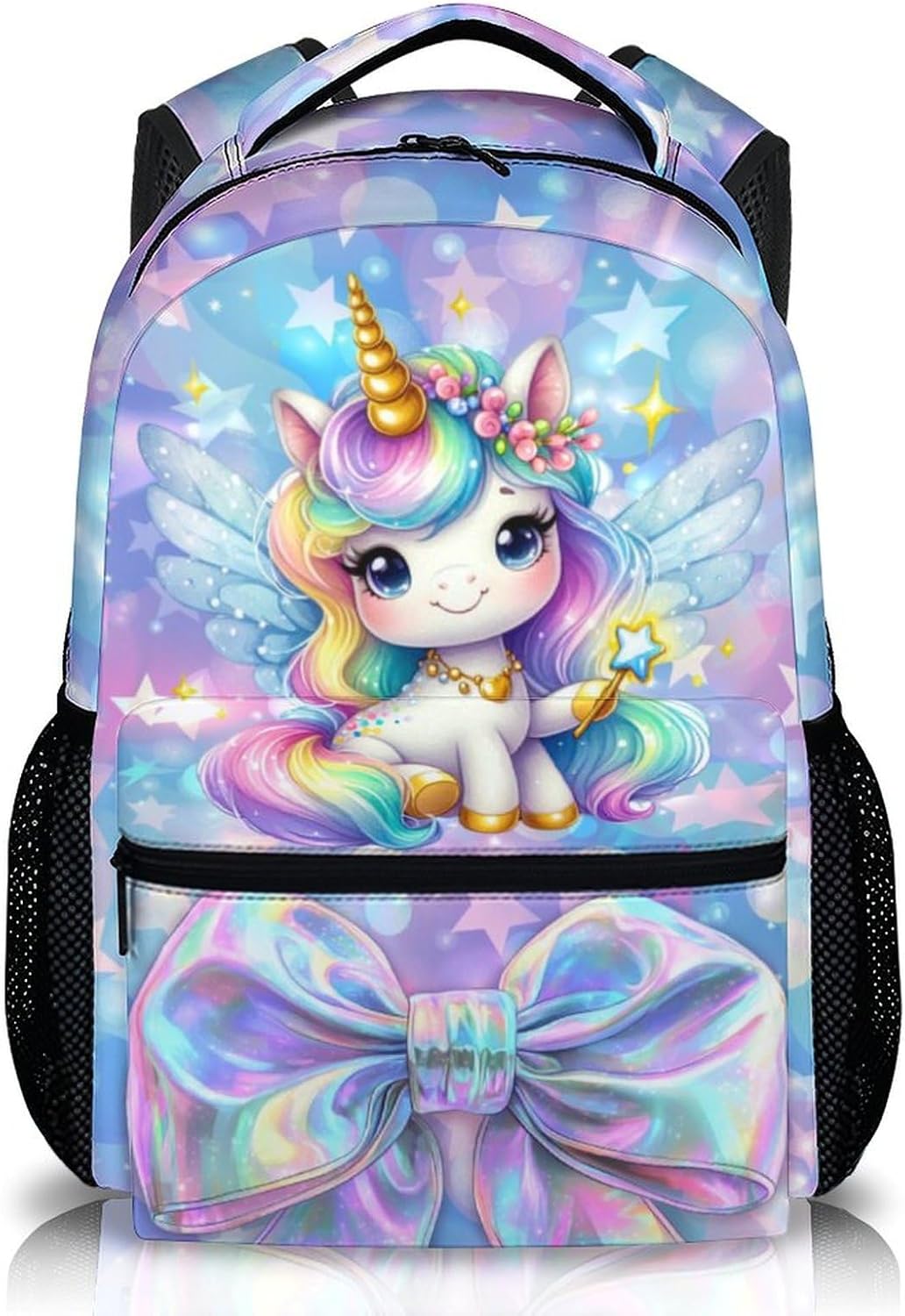 Girls Backpack, Colorful Unicorn Bookbag for Preschool Elementary Kindergarten, Cute Large Capacity Kids Schoolbag for Travel School Camping