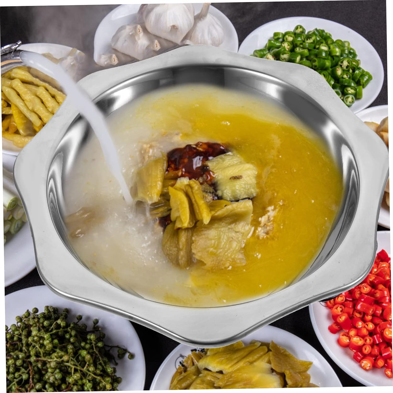 Stainless Steel Sun Basin Ramen Cooking Pot Hot Pot Multi-purpose Kitchenware